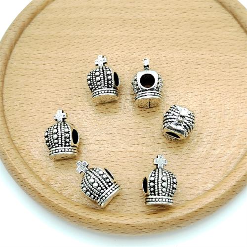 Tibetan Style Jewelry Beads, Crown, antique silver color plated, DIY, 10x16mm, 100PCs/Bag, Sold By Bag