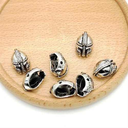 Bijoux de perles en alliage de Zinc , Casque, Plaqué de couleur d'argent, DIY, 15x11mm, 100PC/sac, Vendu par sac