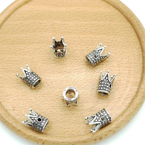 Zink Legierung Perlen Schmuck, Zinklegierung, Krone, antik silberfarben plattiert, DIY, 10x14mm, 100PCs/Tasche, verkauft von Tasche