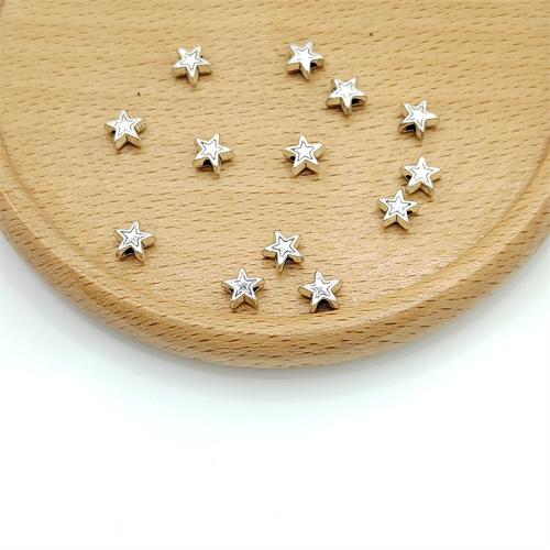 Tibetan Style Jewelry Beads, Star, antique silver color plated, DIY, 6x6mm, 100PCs/Bag, Sold By Bag