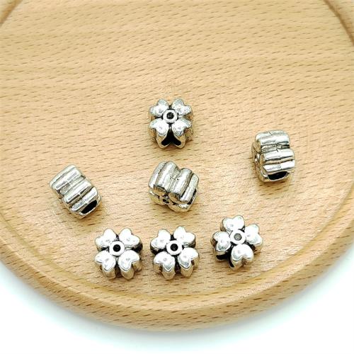 Abalorios de Aleación de Zinc , Trébol de cuatro hojas, chapado en color de plata antigua, Bricolaje, 10x10mm, 100PCs/Bolsa, Vendido por Bolsa