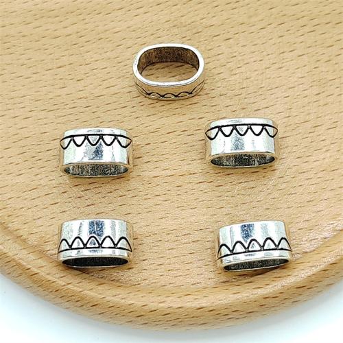 Tibetan Style Jewelry Beads, Round, antique silver color plated, DIY, 6x7mm, 100PCs/Bag, Sold By Bag