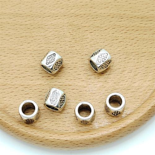 Tibetan Style Jewelry Beads, Rhombus, antique silver color plated, DIY, 8x8mm, 100PCs/Bag, Sold By Bag