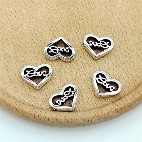 Tibetan Style Heart Beads, antique silver color plated, DIY, 13x10mm, 100PCs/Bag, Sold By Bag