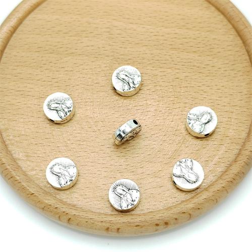 Tibetan Style Jewelry Beads, Round, antique silver color plated, DIY, 10x10mm, 100PCs/Bag, Sold By Bag