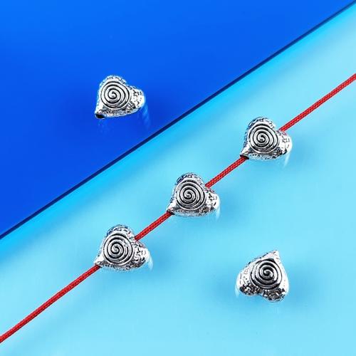 Tibetan Style Heart Beads, antique silver color plated, DIY, 8x8mm, 100PCs/Bag, Sold By Bag