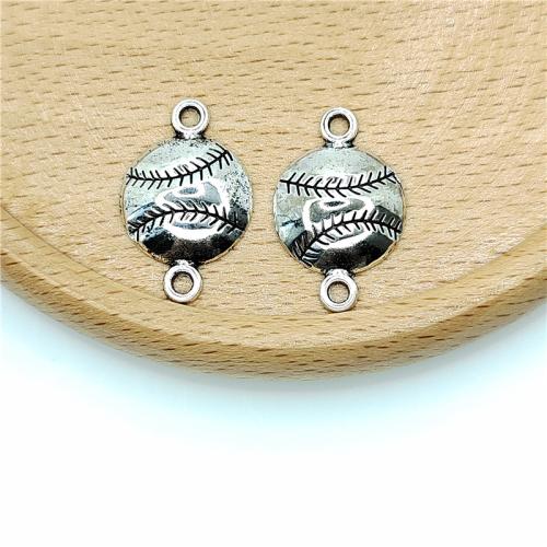 Tibetan Style Connector, Volleyball, antique silver color plated, DIY & 1/1 loop, 14x22mm, 100PCs/Bag, Sold By Bag