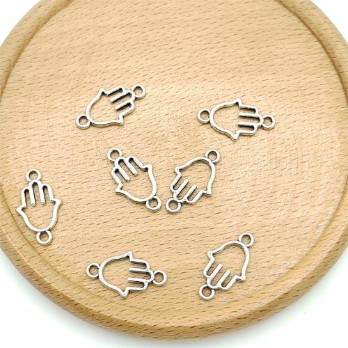 Zinklegierung Schmuckverbinder, Hand, antik silberfarben plattiert, DIY & 1/1-Schleife, 11x20mm, 100PCs/Tasche, verkauft von Tasche