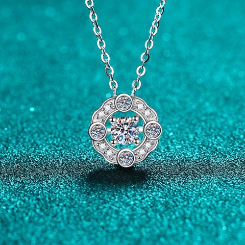 925 Sterling Silver Necklace, cross chain & different materials for choice & for woman & hollow, Length:Approx 18.1 Inch, Sold By PC