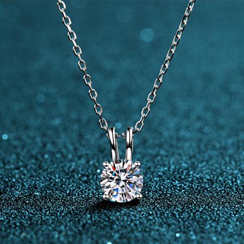 Argent sterling 925 collier, différents matériaux pour le choix & pour femme, Longueur:Environ 18 pouce, Vendu par PC