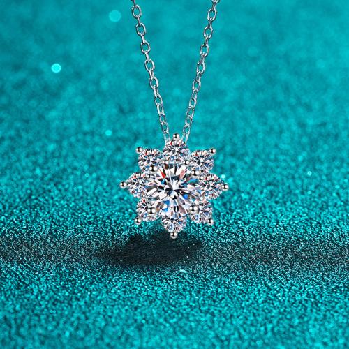 925 Sterling Silver Necklace, Flower, different styles for choice & for woman, Length:Approx 18 Inch, Sold By PC