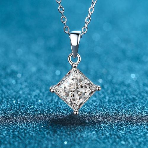 925 Sterling Silver Necklace, Geometrical Pattern, different styles for choice & for woman, Length:Approx 18 Inch, Sold By PC