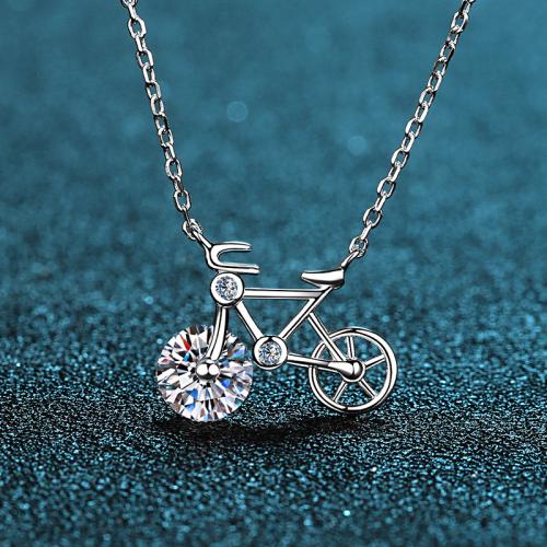 925 Sterling Silver Necklace, Bike, cross chain & different materials for choice & for woman, Length:Approx 18 Inch, Sold By PC