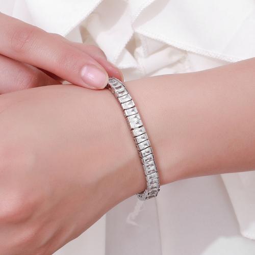 925 Sterling Silver Bracelet, different materials for choice & Unisex & different size for choice, Sold By PC