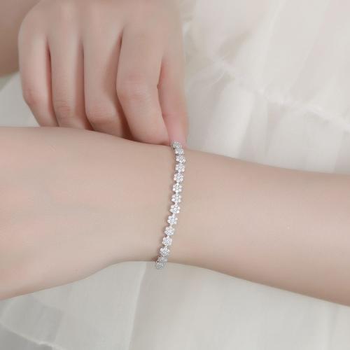 925 Sterling Silver Bracelet, Plum Blossom, different materials for choice & different size for choice & for woman, Sold By PC