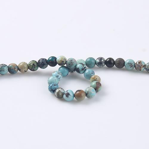 Turquoise Beads, Natural Turquoise, Round, polished, DIY & different size for choice, blue, Sold Per Approx 39 cm Strand