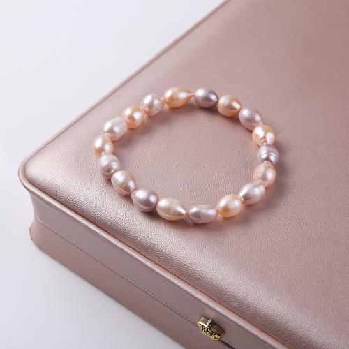 Freshwater Cultured Pearl Bracelet, Freshwater Pearl, Rice, for woman, more colors for choice, 7mm, Sold Per 7.09 Inch Strand