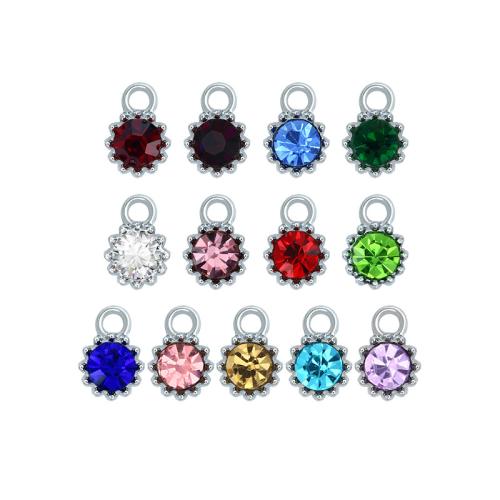 Tibetan Style Pendants, with Crystal, DIY & with rhinestone, more colors for choice, 10x8mm, Sold By PC