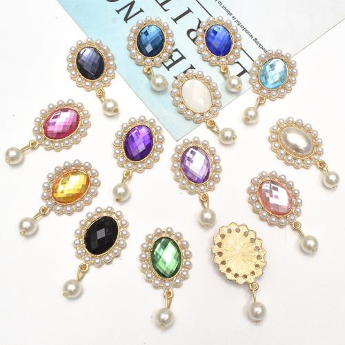 Hair Accessories DIY Findings, Tibetan Style, with Plastic Pearl, more colors for choice, 45x23mm, 10PCs/Bag, Sold By Bag