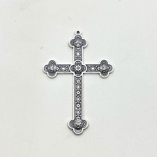 Tibetan Style Cross Pendants, plated, DIY, more colors for choice, 80x53mm, Sold By PC