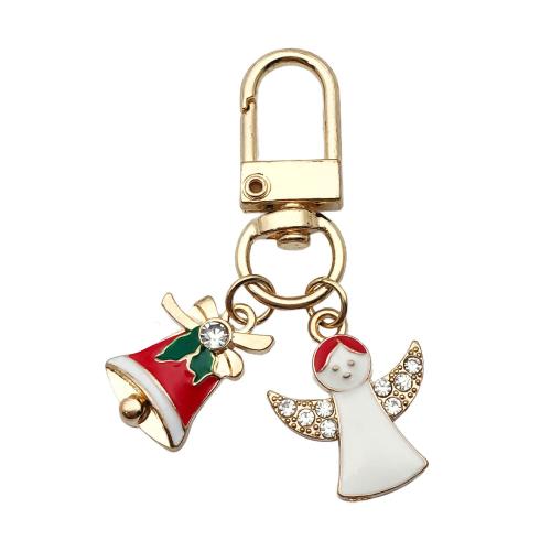 Tibetan Style Key Clasp, Christmas Design & Unisex & enamel, 18x55mm, Sold By PC