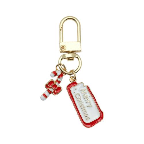 Tibetan Style Key Clasp, Christmas Design & Unisex & enamel, 13x63mm, Sold By PC