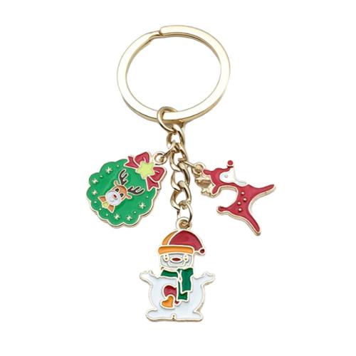 Tibetan Style Key Clasp, Christmas Design & Unisex & enamel, 30x77mm, Sold By PC