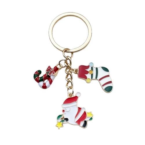 Tibetan Style Key Clasp, Christmas Design & Unisex & enamel, 30x81mm, Sold By PC