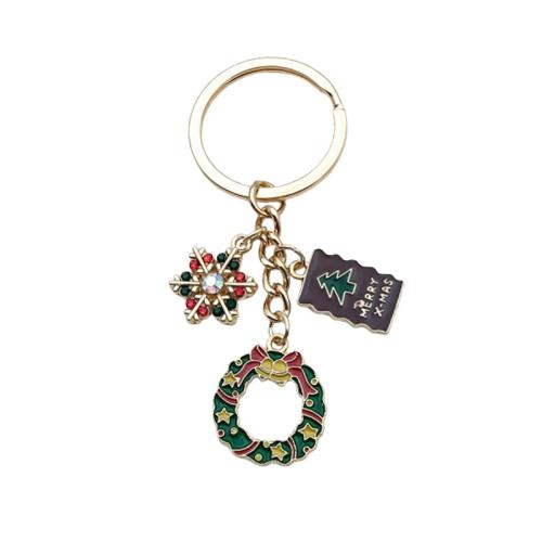 Tibetan Style Key Clasp, Christmas Design & Unisex & enamel, 30x78mm, Sold By PC