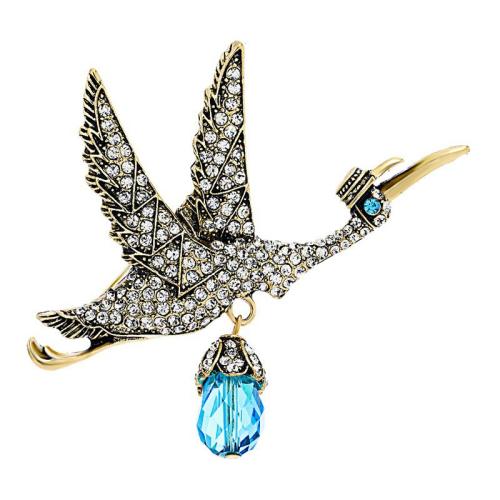 Tibetan Style Brooches, fashion jewelry & for woman & with rhinestone, 82x70mm, Sold By PC