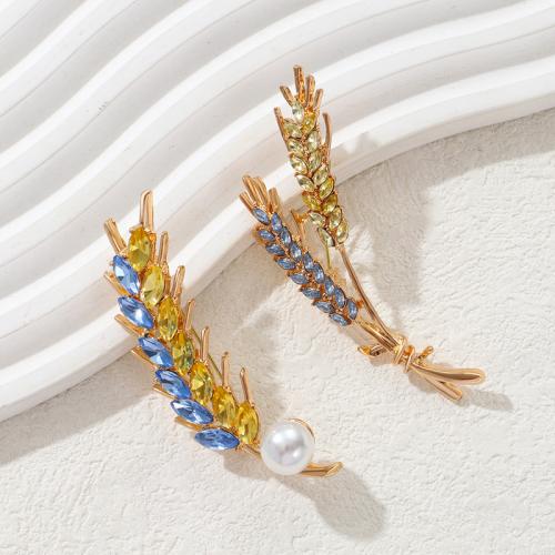 Tibetan Style Brooches, Wheat, different styles for choice & for woman & with rhinestone, Sold By PC