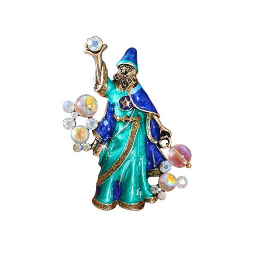 Tibetan Style Brooches, for woman & enamel & with rhinestone, 77x49mm, Sold By PC