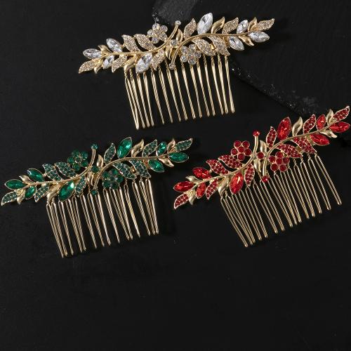 Decorative Hair Combs, Tibetan Style, fashion jewelry & for woman & with rhinestone, more colors for choice, 102x51mm, Sold By PC