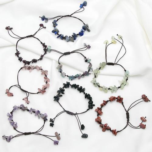 Gemstone Bracelets, Natural Gravel, with Knot Cord, Adjustable & fashion jewelry & Unisex & different size for choice, more colors for choice, Length:Approx 18-26 cm, Sold By PC