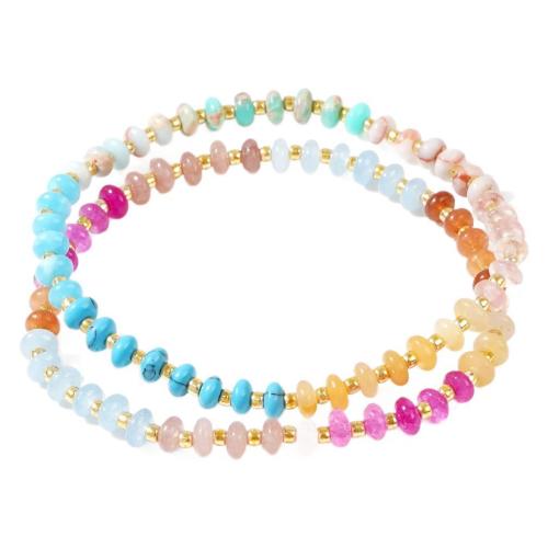 Gemstone Bracelets, with Brass, gold color plated, fashion jewelry & for woman, more colors for choice, nickel, lead & cadmium free, Length:Approx 17.5 cm, Sold By PC