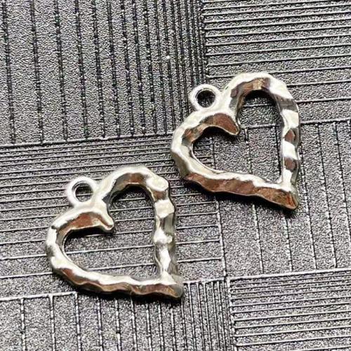 Tibetan Style Heart Pendants, silver color plated, DIY, 20x21mm, 100PCs/Bag, Sold By Bag