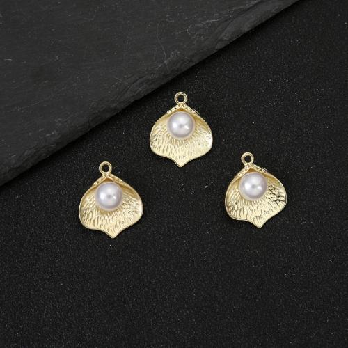 Tibetan Style Pendants, with Shell, gold color plated, DIY, 27x11mm, 100PCs/Bag, Sold By Bag