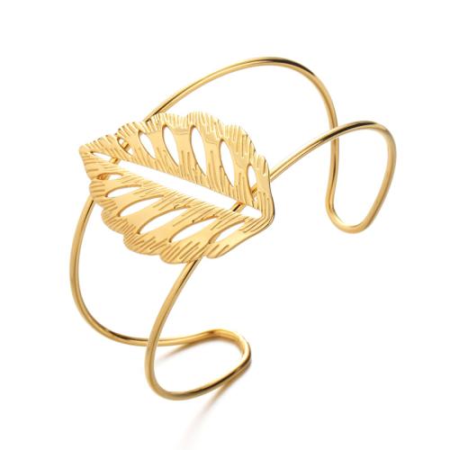 Brazalete del acero inoxidable, acero inoxidable 304, chapado, diferentes estilos para la opción & micro arcilla de zirconia cúbica & para mujer, dorado, Vendido por UD