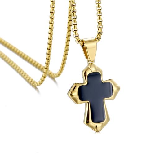 Titanium Steel Pendants, Cross, plated, different styles for choice & enamel, more colors for choice, Sold By PC