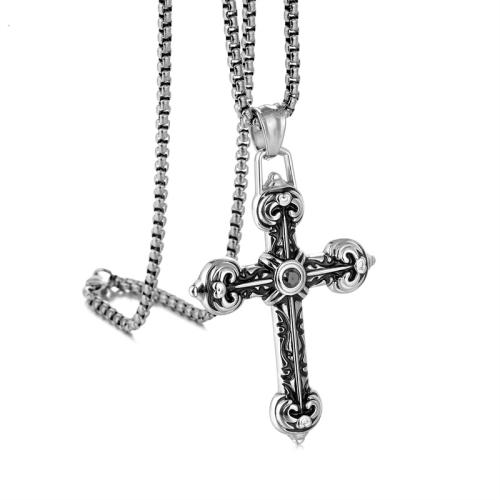 Titanium Steel Pendants, Cross, plated, different styles for choice & micro pave cubic zirconia, more colors for choice, Sold By PC