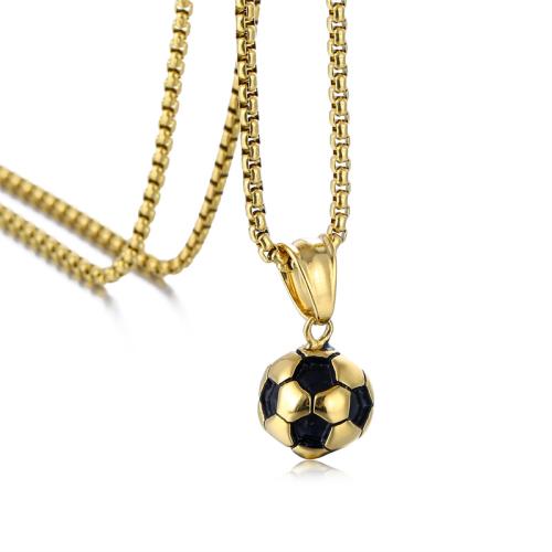 Edelstahl Schmuck Anhänger, 304 Edelstahl, Fussball, plattiert, verschiedene Stile für Wahl & Emaille, keine, verkauft von PC