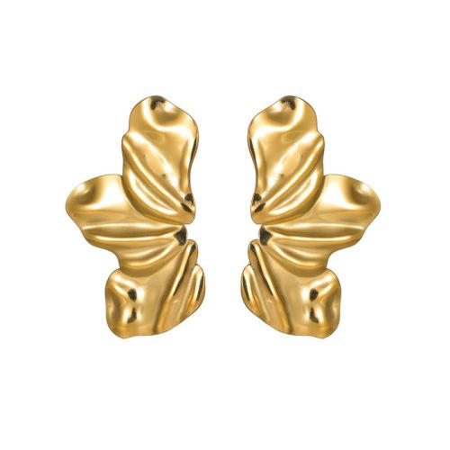 Stainless Steel Stud Earrings, 304 Stainless Steel, Leaf, plated, different styles for choice & for woman, gold, Sold By Pair