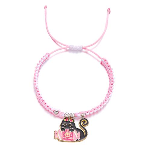 aleación de zinc Pulsera, con Cordón de cera, chapado, diferentes estilos para la opción & para mujer & esmalte, más colores para la opción, Vendido por UD