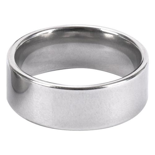 Titanium Steel Finger Ring, polished, Unisex & different size for choice, silver color, Sold By PC