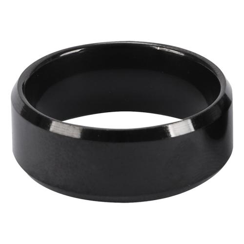 Titanium Steel Finger Ring, polished, Unisex & different size for choice, black, Sold By PC