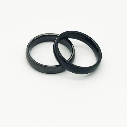 Titanium Steel Finger Ring, plated, Unisex & different size for choice, black, Sold By PC