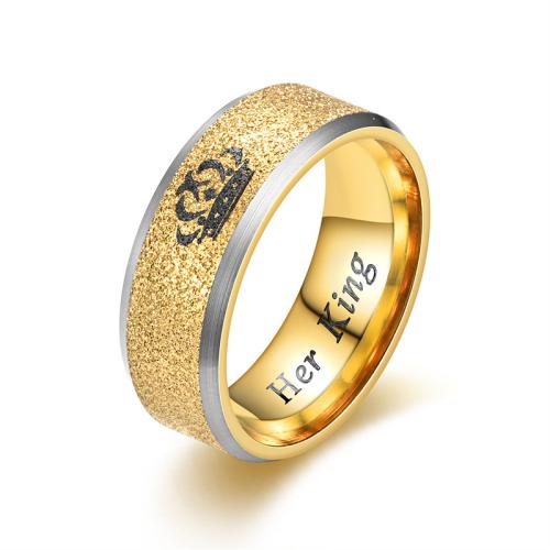 Anillo de dedo de acero inoxidable, acero inoxidable 304, chapado, unisexo & diverso tamaño para la opción & diferentes estilos para la opción, dorado, Vendido por UD