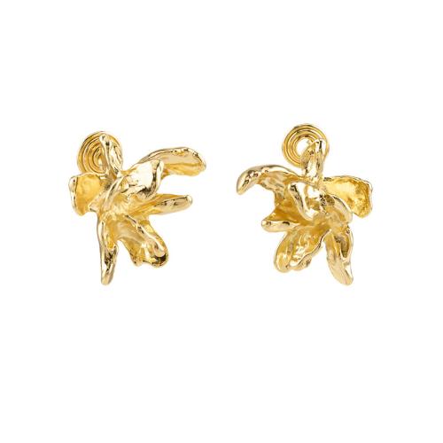 Tibetan Style Stud Earring, plated, different styles for choice & for woman, golden, 22x22mm, Sold By Pair