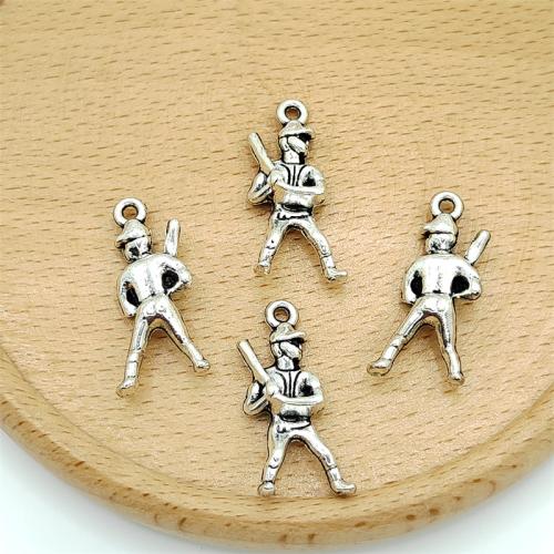 Pendentifs en alliage de zinc, Plaqué de couleur d'argent, DIY, 12x25mm, 100PC/sac, Vendu par sac