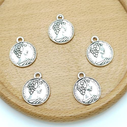 Pendentifs en alliage de zinc, Plaqué de couleur d'argent, DIY, 13x15mm, 100PC/sac, Vendu par sac